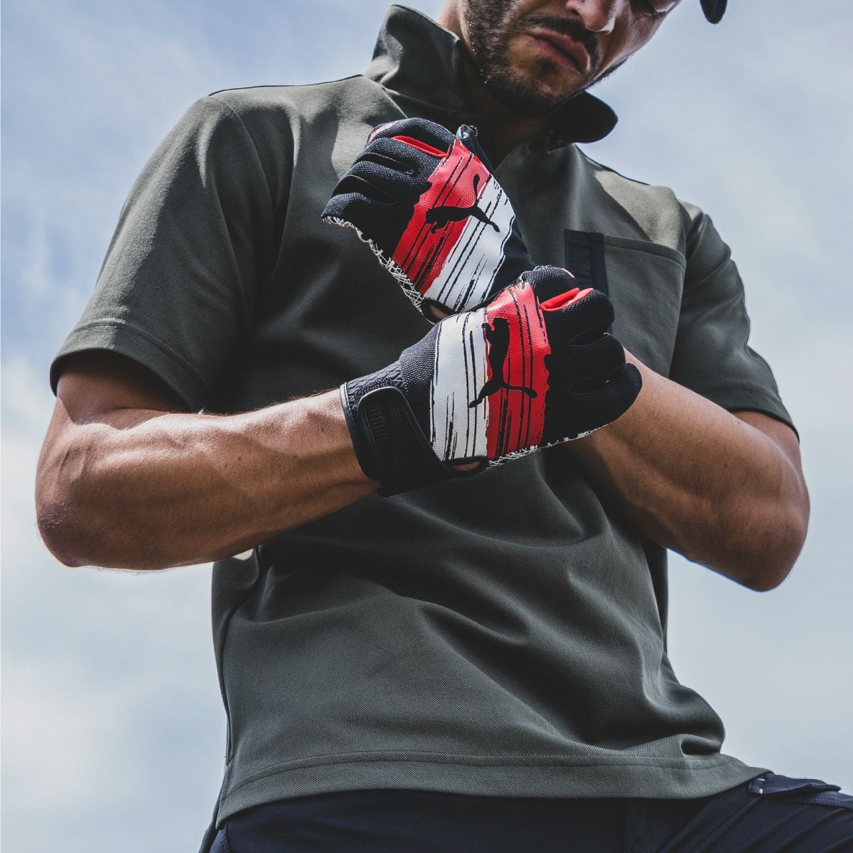 袋田 作業グローブ PUMA 人工皮革＋シリコングリップ手袋 （CM-6501