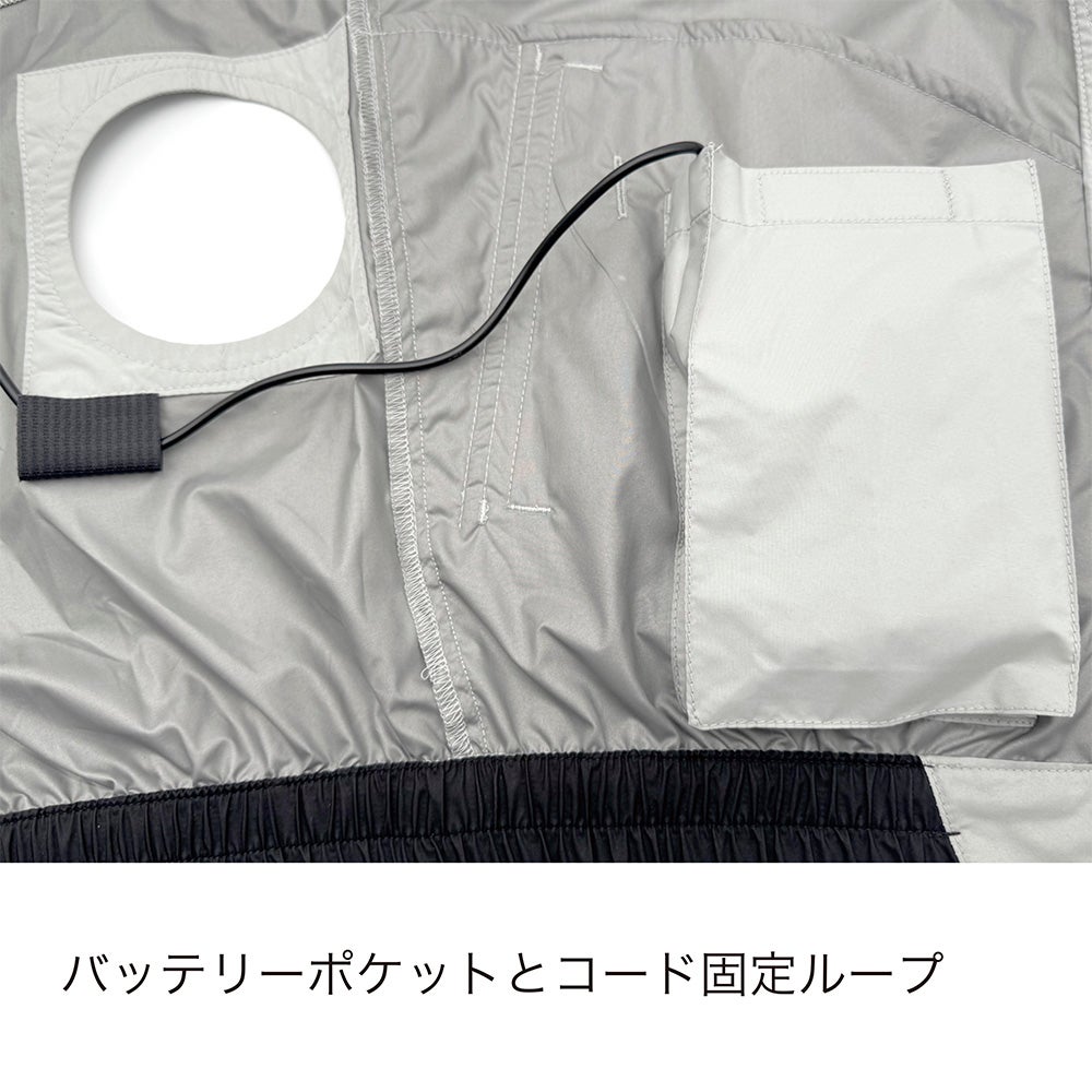 作業ウェアPUMA エアツイスト ファン装着ウェア フーディー半袖 ハイポジション (AT-8031N)